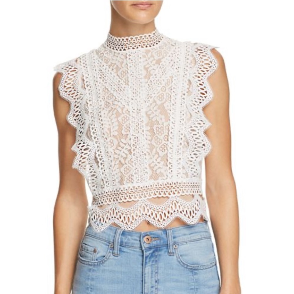 {Zara} NWOT White Lace Top